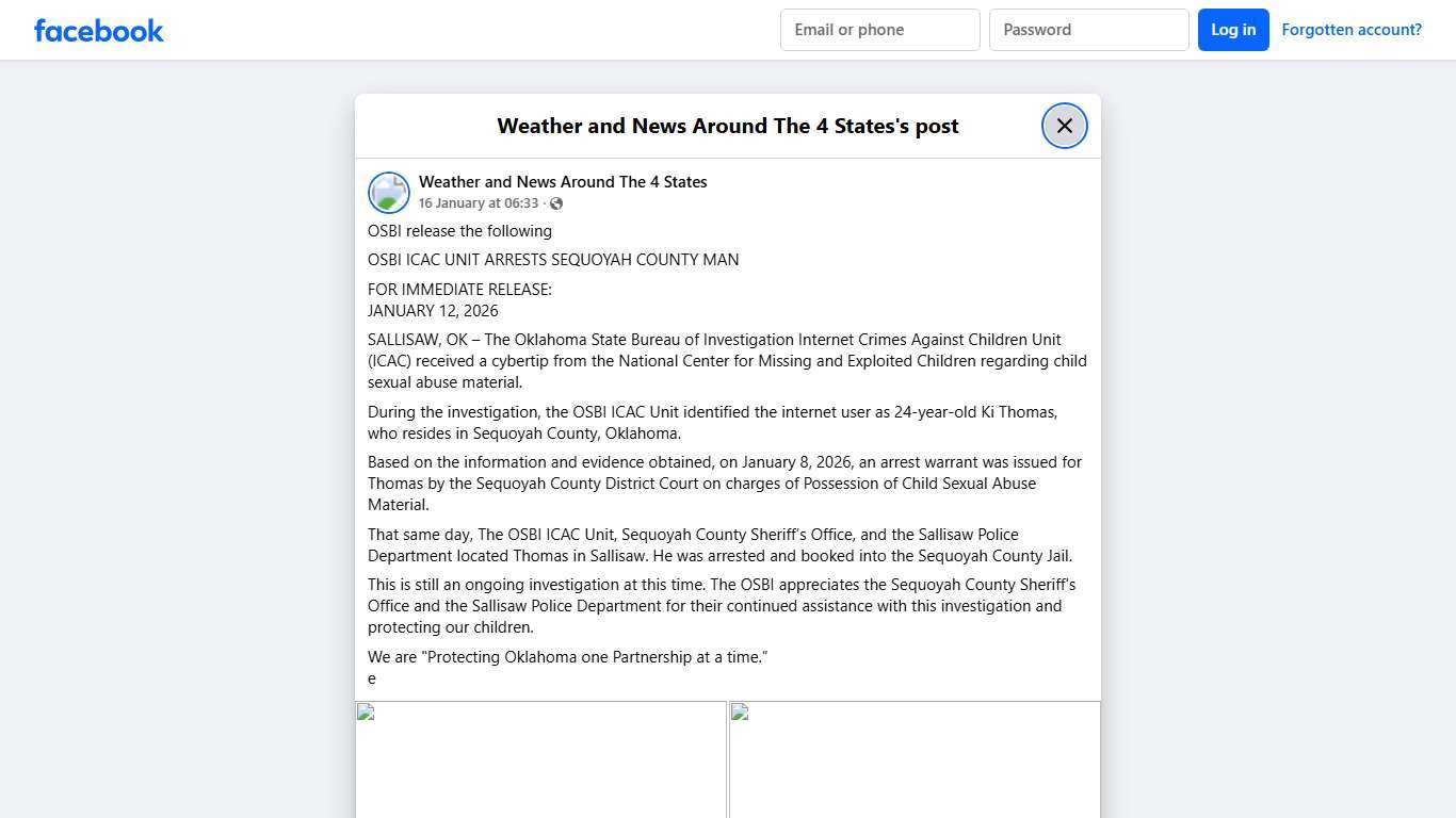 OSBI release the... - Weather and News Around The 4 States Facebook